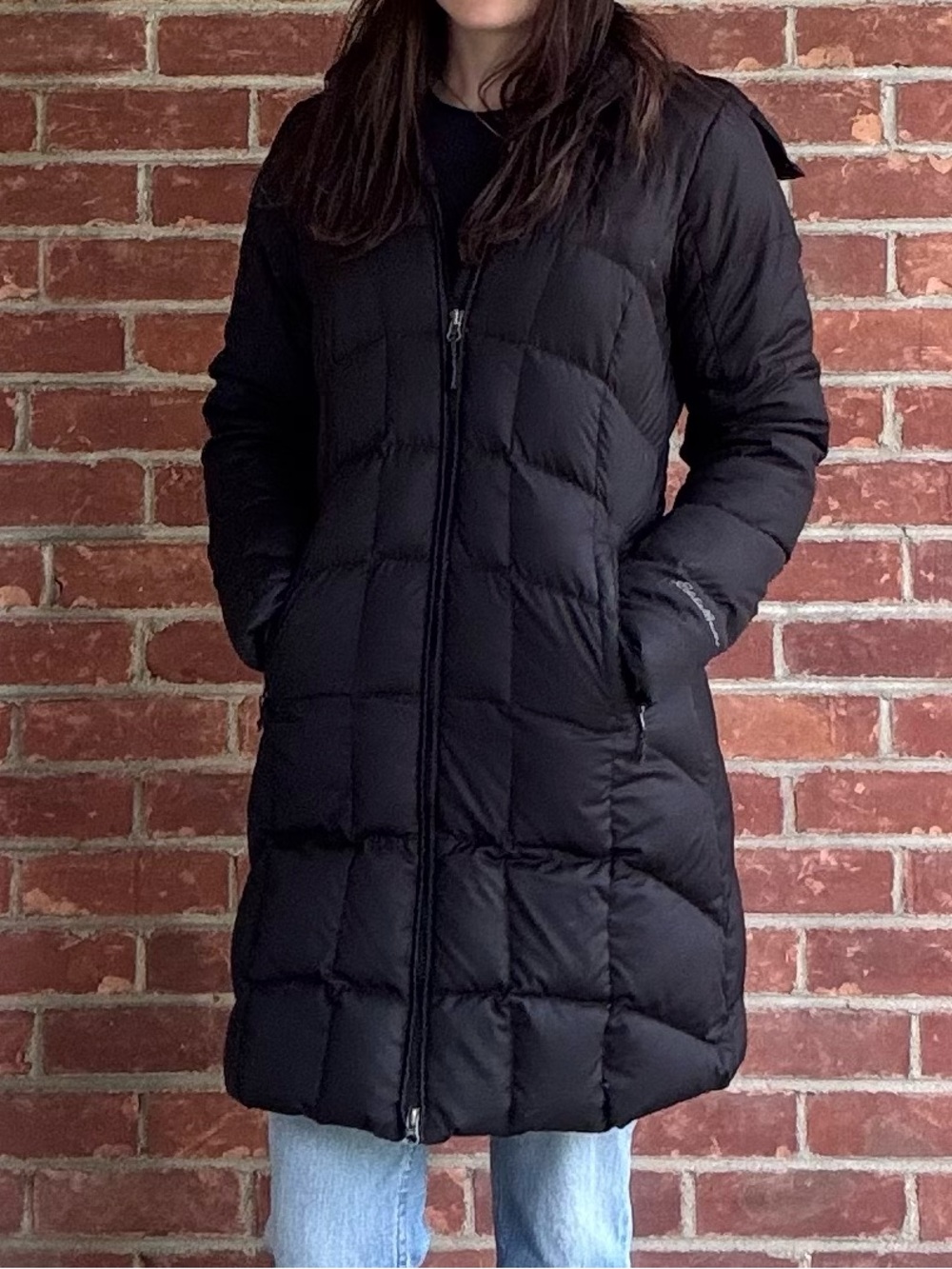 Eddie Bauer Women's Long Black Puffer Jacket - Picture 3 of 10